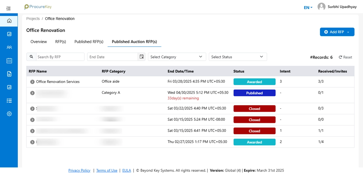 RFP Approval and Management