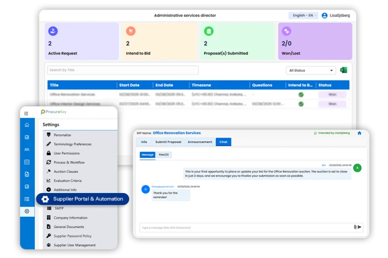 Supplier Management Dashboard - ProcureKey